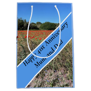 41st Wedding Anniversary   Medium Gift Bag