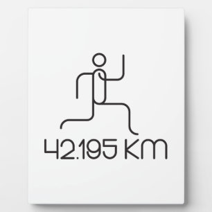 42.195 km marathon distance plaque