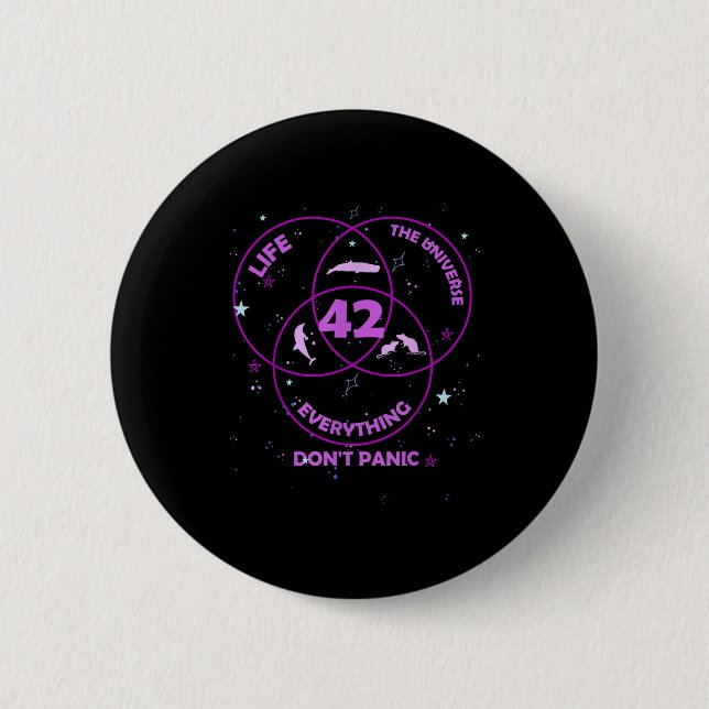 42 Answer To Life Universe Everything  2 Inch Round Button (Front)
