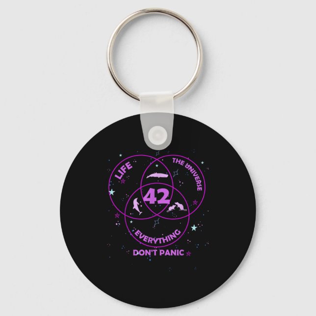 42 Answer To Life Universe Everything  Keychain (Front)