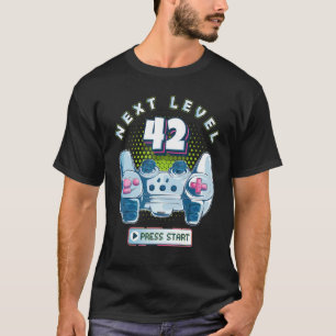 42 Birthday Gamer Next Level 42 Gaming Controller  T-Shirt