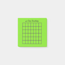 42 Day Tracker Green Sticky Notes