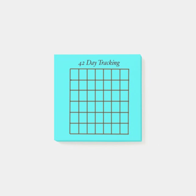 42 Day Tracker Light Blue Sticky Notes (Front)