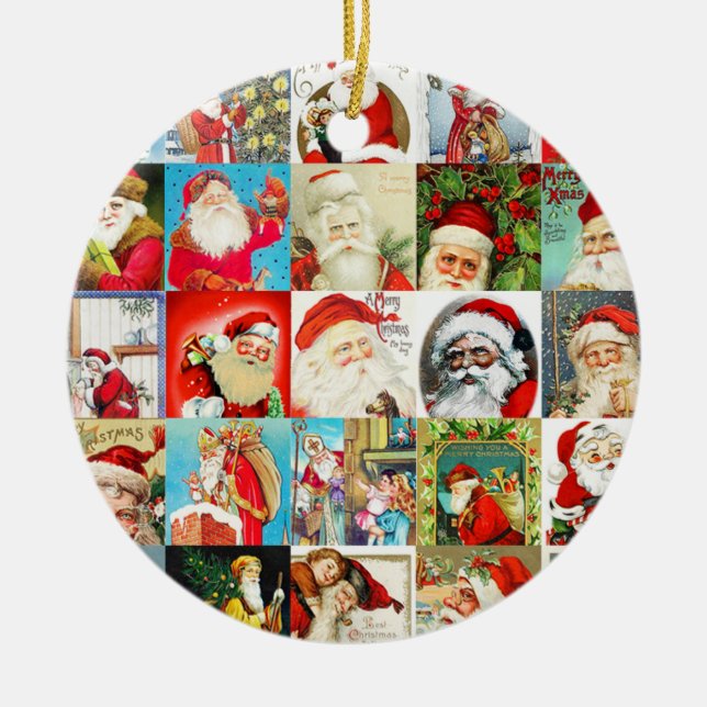 42 Diverses Santas Ornement Vintage (Devant)