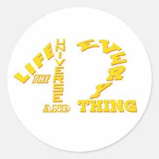 42 - Life The Universe and Everything - HHGTTG Classic Round Sticker