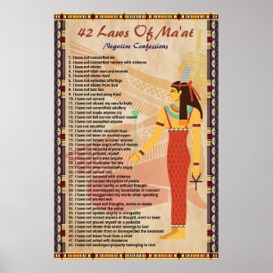 42 Lois De Ma'at - Affiche De Confessions Négative