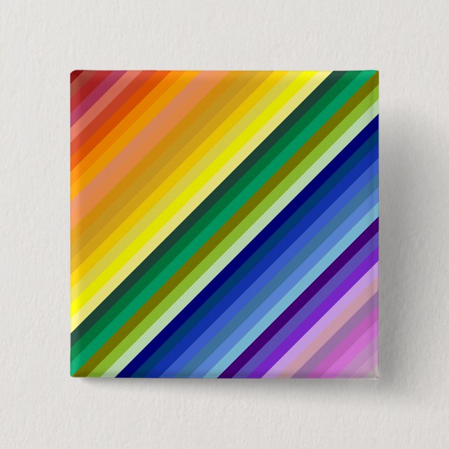 42 Stripes Rainbow Spectrum 2 Inch Square Button (Front)