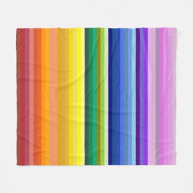 42 Stripes Rainbow Spectrum Fleece Blanket (Front (Horizontal))