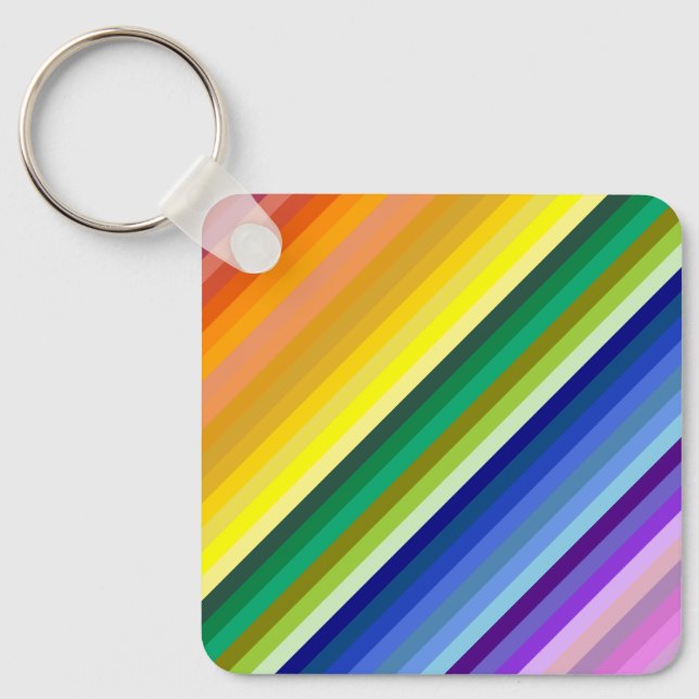 42 Stripes Rainbow Spectrum Keychain (Front)