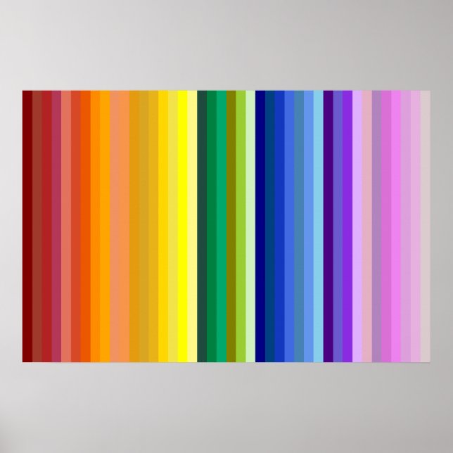 42 Stripes Rainbow Spectrum Poster (Front)