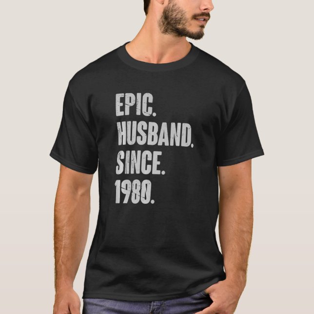 42 Wedding Anniversary For Him  Epic Husband Since T-Shirt (Front)
