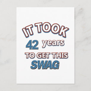 42 year birthday designs postcard