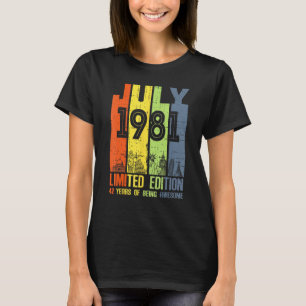 42 Year Old Awesome Since July 1981 42nd Birthday T-Shirt
