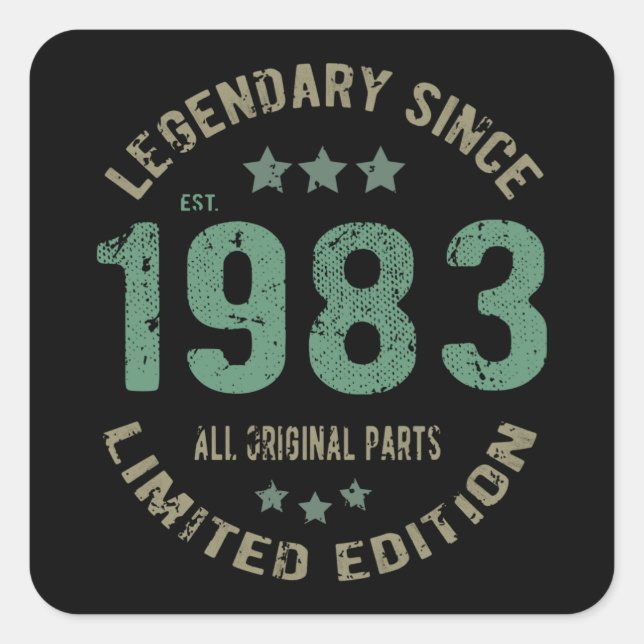 42 Year Old Bday 1983 Legend 42nd Birthday Gift Square Sticker (Front)