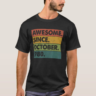 42 Years Old 42nd Birthday Awesome Since October T-Shirt