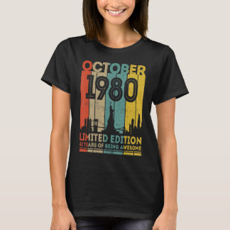 42 Years Old Gifts Vintage October 1980 42nd Birth T-Shirt