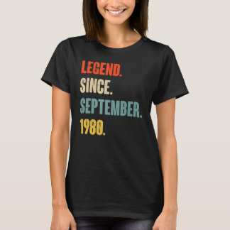 42 Years Old Legend Since September 1980 42th Bir T-Shirt