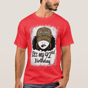 42 Years Old Leopard Melanin Girl It's My 42nd Bir T-Shirt