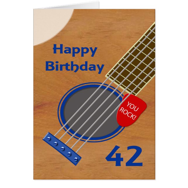 42e anniversaire Guitare Joueur Anniversaire (Devant)