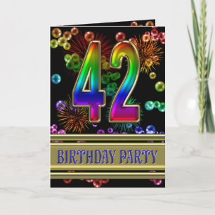 42e fête d'anniversaire Invitation