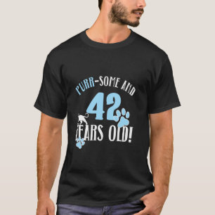 42nd Birthday 42 Years Old Cat Mom Cat Lover Birth T-Shirt