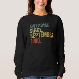 42nd Birthday Awesome Since September 1980 42 Year Sweatshirt