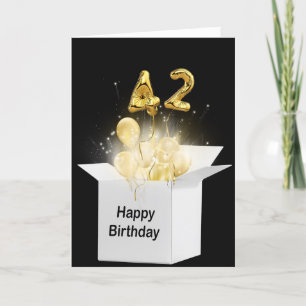 42nd Birthday Balloons In White Box   Card