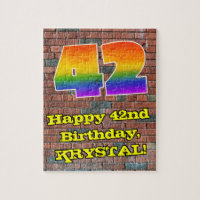 42nd Birthday: Fun Graffiti-Inspired Rainbow 42