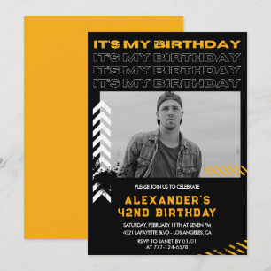 42nd birthday invitations Men Photo Spray paint