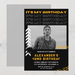 42nd birthday invitations Men Photo Spray paint
