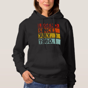 42nd Birthday  Legend Since July 1980 42 Years Old Hoodie
