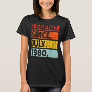 42nd Birthday Legend Since July 1980 42 Years Old T-Shirt