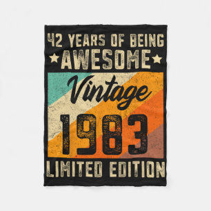 42nd Birthday Men 42 Years Old Women 1983 Limited Fleece Blanket