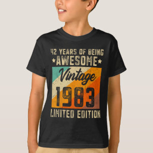 42nd Birthday Men 42 Years Old Women 1983 Limited  T-Shirt
