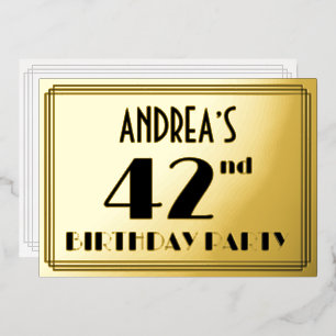 42nd Birthday Party — Art Deco Look “42” + Name