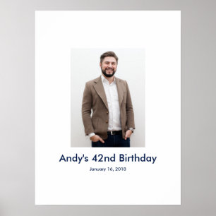 42nd Birthday photo custom Sign In Party Board 42