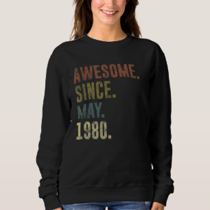 42nd Birthday Vintage Awesome Since May 1980 Sweatshirt