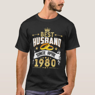 42Nd Wedding Anniversary Best Husband Since 1980 T-Shirt