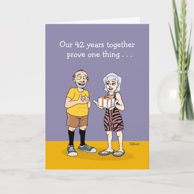42nd Wedding Anniversary Love Card (Front)