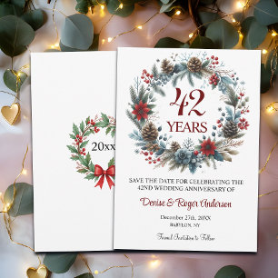 42nd Wedding Anniversary Winter Save The Date