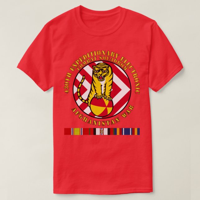 430th EE Combat Squadron Afghanw AFGHAN SVC T-Shirt (Design Front)