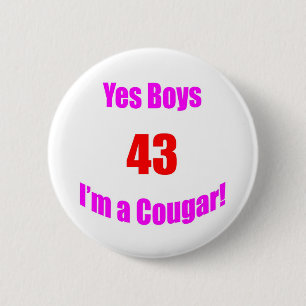 43 Cougar Birthday 2 Inch Round Button