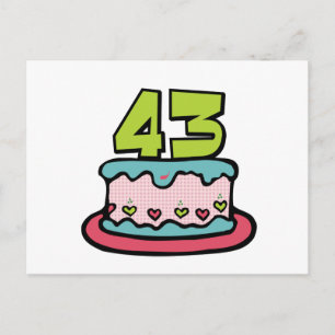 43 Year Old Birthday Cake Postcard