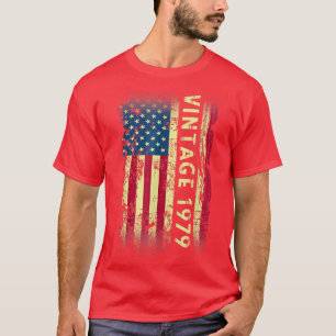 43 Year Old Gifts Vintage 1979 American Flag 43th T-Shirt