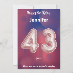 43 year old Happy Birthday card