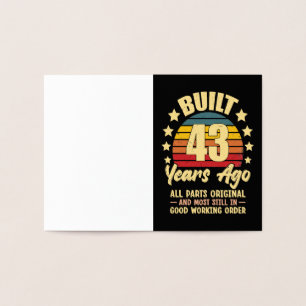 43 Years Ago All Parts Original 43th Birthday Foil Card