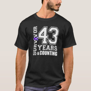 43 Years Survivor I Wear Purple Ribbon Lupus Aware T-Shirt