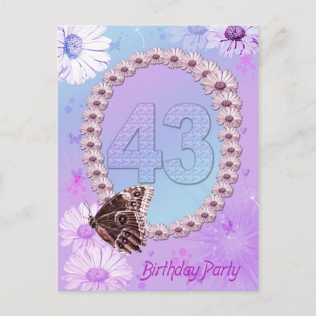 43e fête d'anniversaire Invitation (Devant)