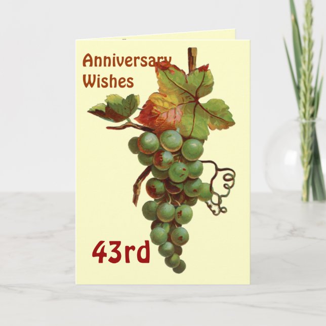 43rd Anniversary wishes, customiseable Card (Front)