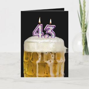 43rd Birthday Beer on black Card
